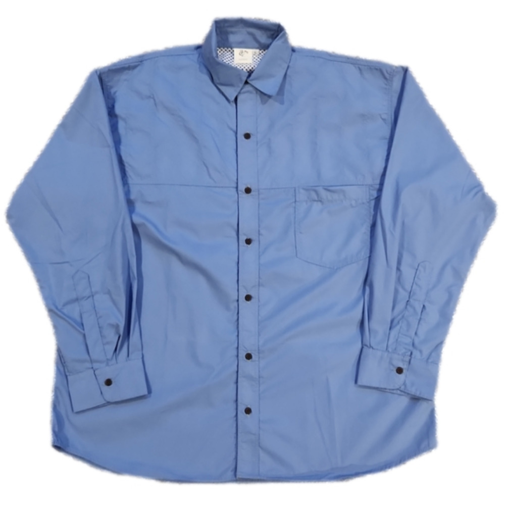 ROOSTER Blue Vented Button-Up Fishing Shirt